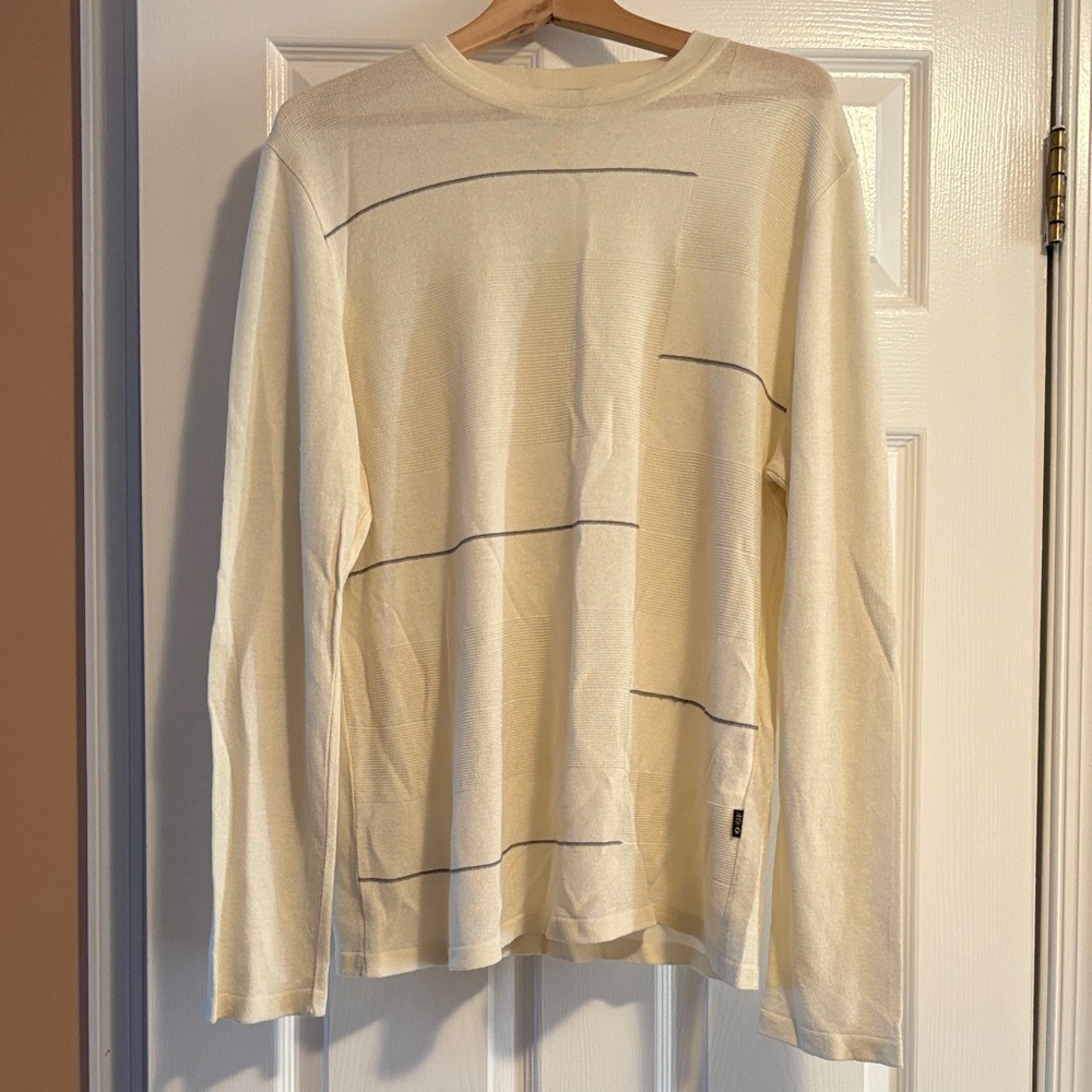 Gianfranco Ferre Cream and Gray Long Sleeve Shirt